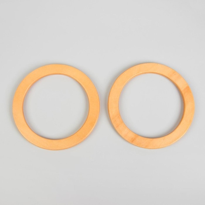 Ручки для сумки деревянные, d = 10,2 / 13,2 см, 2 шт, цвет бежевый Ручки для сумки деревянные, d = 10,2 / 13,2 см, 2 шт, цвет бежевый