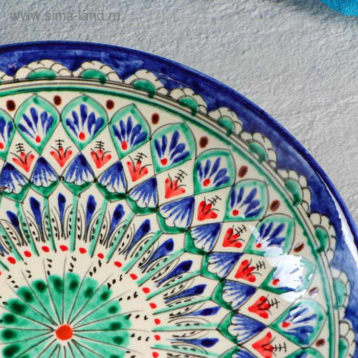 Ляган Риштанская Керамика  Ляган Риштанская Керамика "Узоры", 25 см, синий