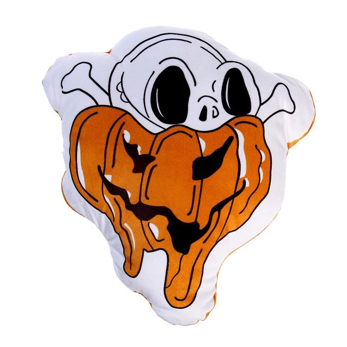 Мягкая игрушка «Череп» в тыкве, цвет белый Мягкая игрушка «Череп» в тыкве, цвет белый