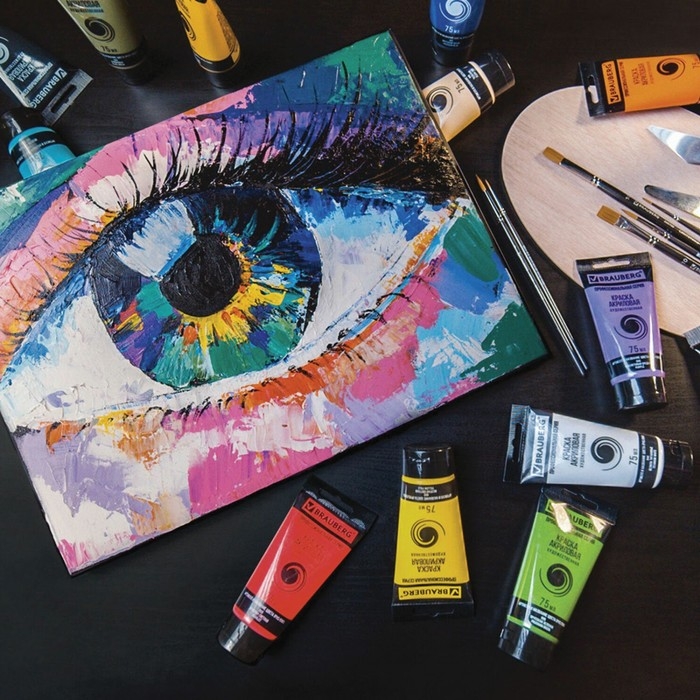 Краска акриловая художественная туба 250 мл, BRAUBERG ART CLASSIC, Чёрная Краска акриловая художественная туба 250 мл, BRAUBERG ART CLASSIC, Чёрная