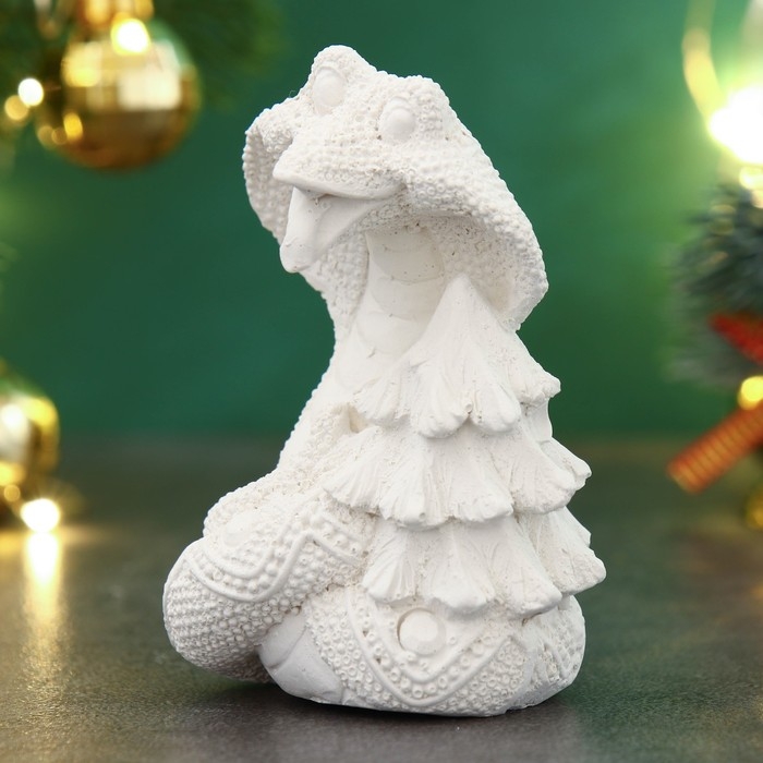 Новый год. Символ 2025. Фигура для раскраски  Новый год. Символ 2025. Фигура для раскраски "Змея с елочкой", 8х6см