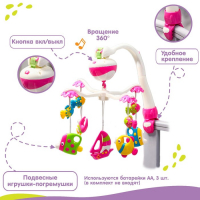 Мобиль музыкальный на кроватку «Кораблик», на батарейках, виды МИКС, Крошка Я