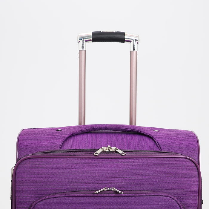 Чемодан большой 95 л (L), отдел на молнии, с расширением, кодовый замок, 4 колеса, наружный карман, цвет фиолетовый Чемодан большой 95 л (L), отдел на молнии, с расширением, кодовый замок, 4 колеса, наружный карман, цвет фиолетовый