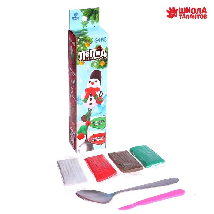 Ложка для декора полимерной глиной «Новый год! Снеговик в шарфике», новогодний набор для творчества Ложка для декора полимерной глиной «Новый год! Снеговик в шарфике», новогодний набор для творчества