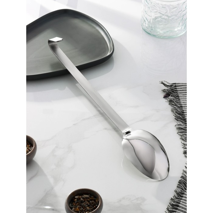 Ложка гарнирная из нержавеющей стали Доляна «Индия», 43×7 см, толщина 3 мм Ложка гарнирная из нержавеющей стали Доляна «Индия», 43×7 см, толщина 3 мм