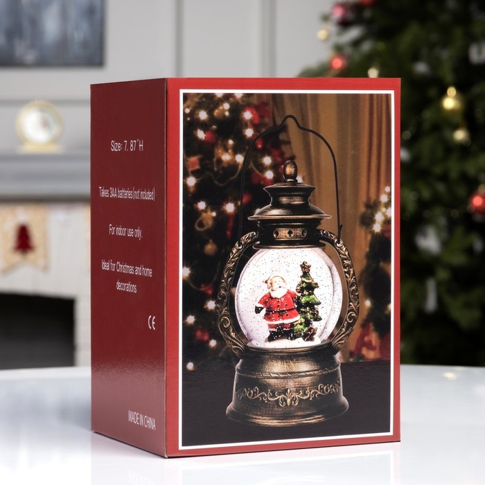 Фигура светодиодная  Фигура светодиодная "Дед Мороз и ёлка" 20х14х11 см, от бат. батарейки ААx3 (не в комплекте), USB, свечение тёплый белый