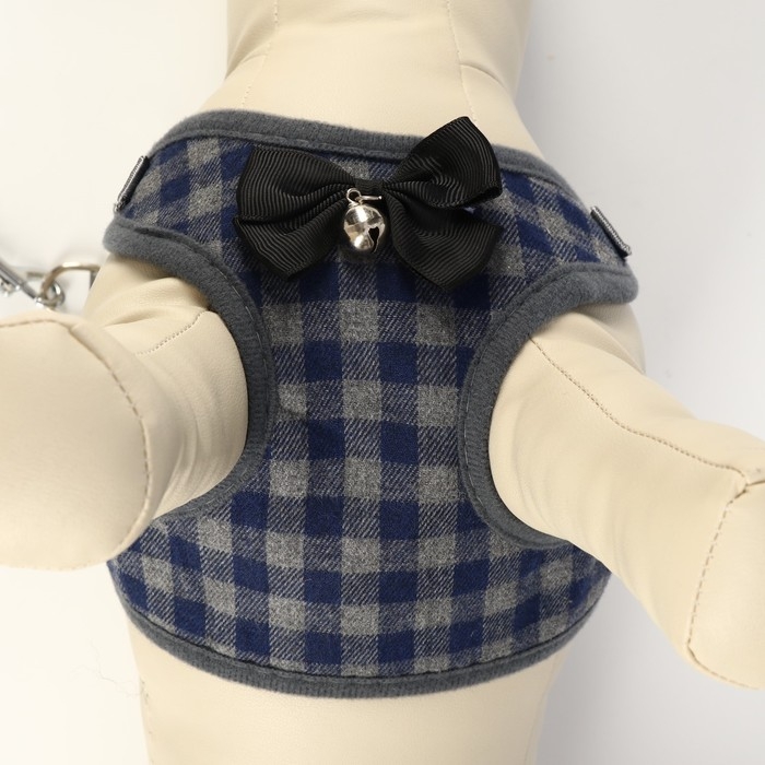 Комплект амуниции с мягкой шлейкой, XL, поводок 120 х 1,5 см, ОШ 38-52 см, ОГ 42-60 см, серый   7119 Комплект амуниции с мягкой шлейкой, XL, поводок 120 х 1,5 см, ОШ 38-52 см, ОГ 42-60 см, серый   7119