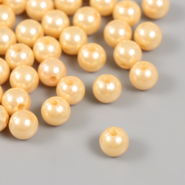 Набор бусин Набор бусин "Жемчуг" d 10 мм, 250 гр, бежевый