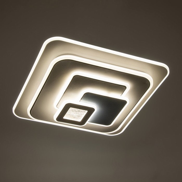 Люстра с ПДУ Люстра с ПДУ "Квадраты" LED 160Вт чёрный-белый-голубой 49х49х10 см