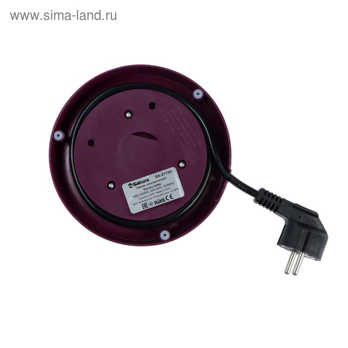 Чайник электрический Sakura SA-2715V, стекло, 1.7 л, 2200 Вт, пурпурный Чайник электрический Sakura SA-2715V, стекло, 1.7 л, 2200 Вт, пурпурный