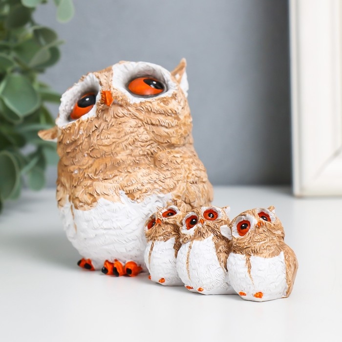 Сувенир полистоун Сувенир полистоун "Совушка с совятами" 7,7х13х6,5 см