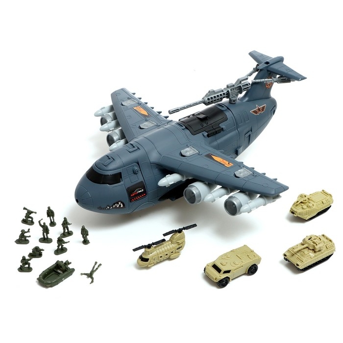 Парковка «Военный самолёт», 4 машинки, подвижные элементы Парковка «Военный самолёт», 4 машинки, подвижные элементы