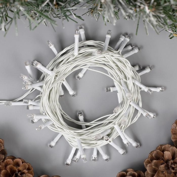 Гирлянда «Нить» 5 м, IP20, белая нить, 50 LED, свечение жёлтое, 8 режимов, 220 В Гирлянда «Нить» 5 м, IP20, белая нить, 50 LED, свечение жёлтое, 8 режимов, 220 В