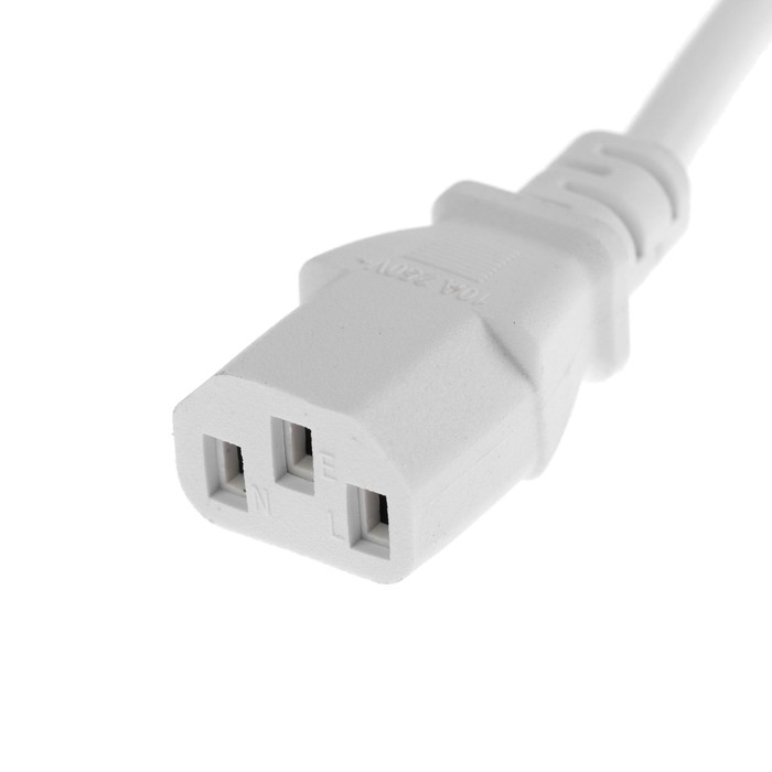 Кабель питания Luazon KDGN-005, Schuko - C13, 10 А, 5 м, 3-х жильный, белый Кабель питания Luazon KDGN-005, Schuko - C13, 10 А, 5 м, 3-х жильный, белый