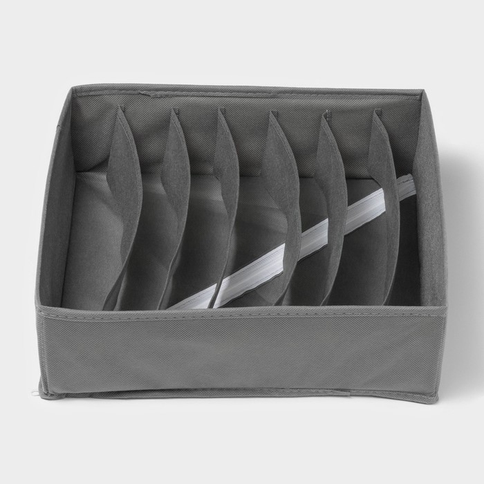 Органайзер для хранения белья «Смарт», 7 ячеек, 32×32×10 см, цвет серый Органайзер для хранения белья «Смарт», 7 ячеек, 32×32×10 см, цвет серый