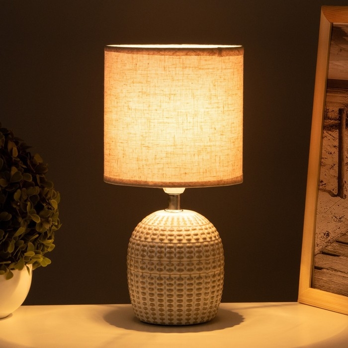 Лампа настольная Лампа настольная "Иона" 1х40Вт Е14 серый 13х13х25см