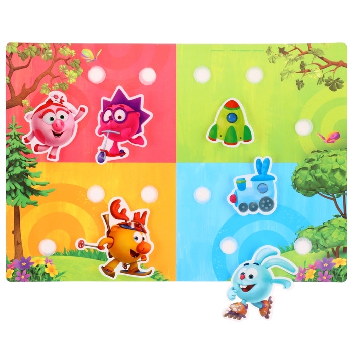 Игра развивающая на липучках Игра развивающая на липучках "Изучаем цвета", Смешарики