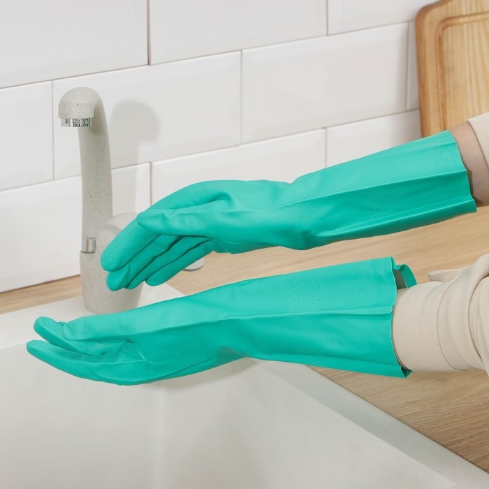 Перчатки хозяйственные Доляна, размер M, особопрочные, ХБ напыление, неопреновые Перчатки хозяйственные Доляна, размер M, особопрочные, ХБ напыление, неопреновые