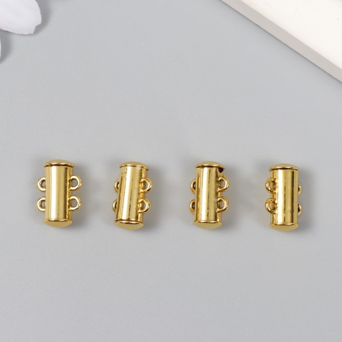 Застёжка магнитная двурядная металл золото 0,6х1,5 см Застёжка магнитная двурядная металл золото 0,6х1,5 см