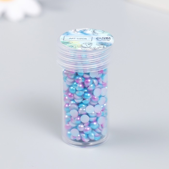 Декор "Градиент фиолетово-синий" d=4 мм 10г 200 шт 5х2,5 см МИКС