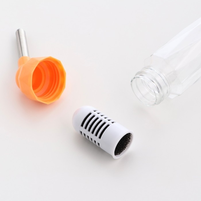 Поилка для грызунов, 125 мл, крепление-пружинка, оранжевая Поилка для грызунов, 125 мл, крепление-пружинка, оранжевая