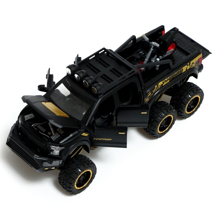 Джип металлический, 1:24, инерционный, открываются двери, капот, багажник, цвет чёрный Джип металлический, 1:24, инерционный, открываются двери, капот, багажник, цвет чёрный