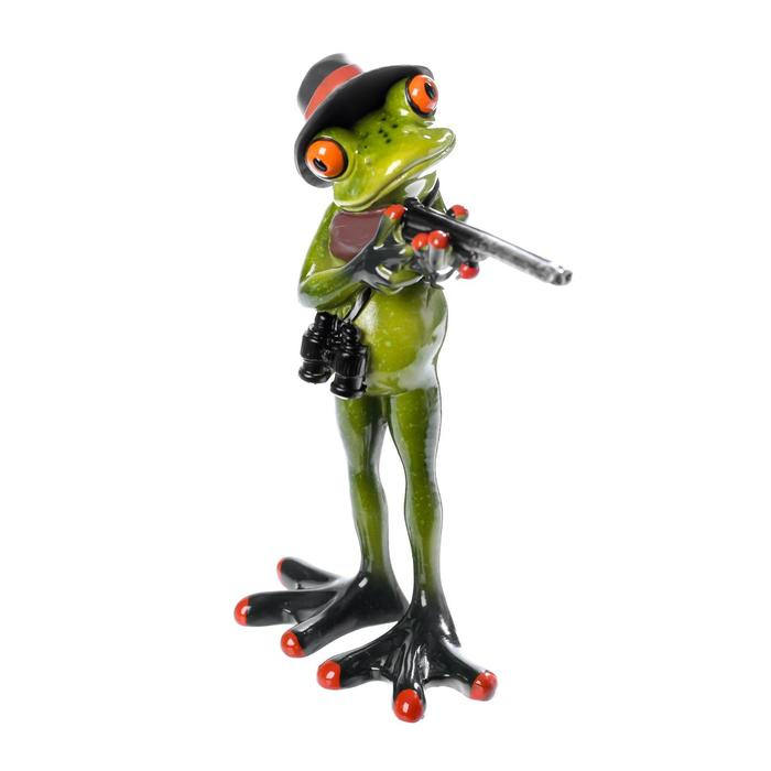 Сувенир полистоун лак Сувенир полистоун лак "Лягушонок с ружьём" 17,5х5,3х13 см