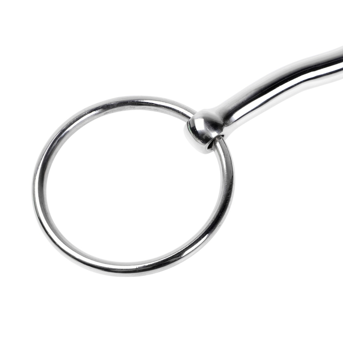 Удило для лошади с цельным грызлом с подъемом, расстояние между кольцами 140 мм Удило для лошади с цельным грызлом с подъемом, расстояние между кольцами 140 мм