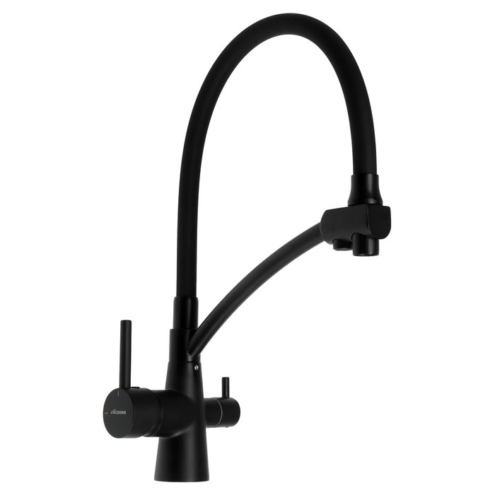 Cмеситель для кухни Accoona A5179FF-13, однорычажный, с выходом для питьевой воды, черный Cмеситель для кухни Accoona A5179FF-13, однорычажный, с выходом для питьевой воды, черный