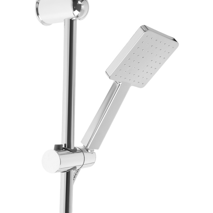 Душевая система ZEIN Z1001, тропическая и ручная лейка, шланги, стойка, мыльница, хром Душевая система ZEIN Z1001, тропическая и ручная лейка, шланги, стойка, мыльница, хром