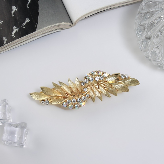Заколка-автомат Заколка-автомат "Шерри" листья, 9 см, золото