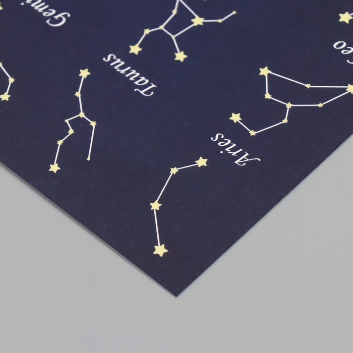 Бумага для скрапбукинга двусторонняя Бумага для скрапбукинга двусторонняя "Созвездия" плотность 180 гр набор 10 шт 15,5х17 см