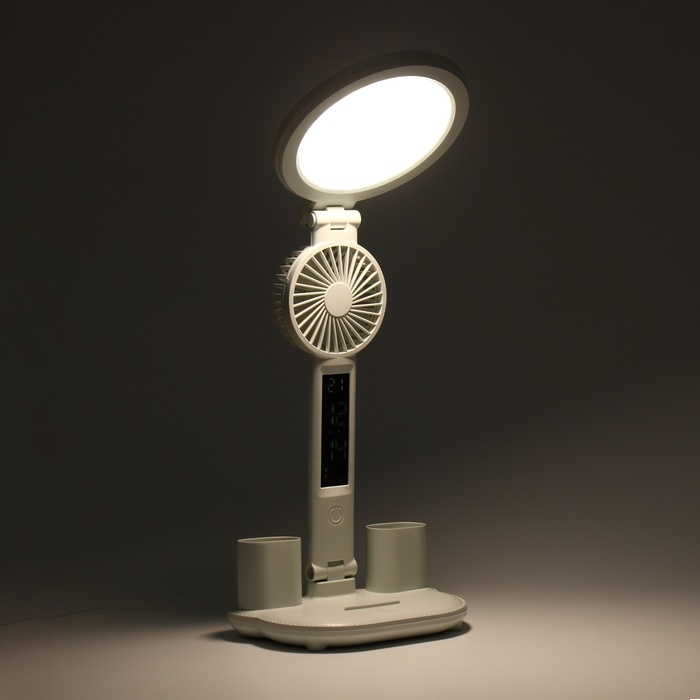 Часы - лампа электронные: календарь, термометр, органайзер, вентилятор, 7 Вт, 3 режима, USB Часы - лампа электронные: календарь, термометр, органайзер, вентилятор, 7 Вт, 3 режима, USB