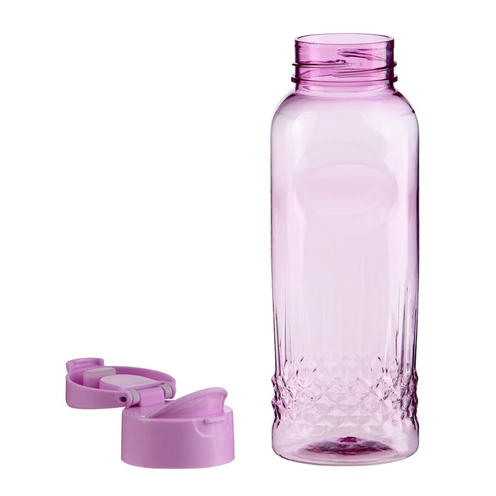 Бутылка для воды спортивная, 650 мл,  Бутылка для воды спортивная, 650 мл, "Флорес", 4.7 х 22 х 7 см, сиреневая