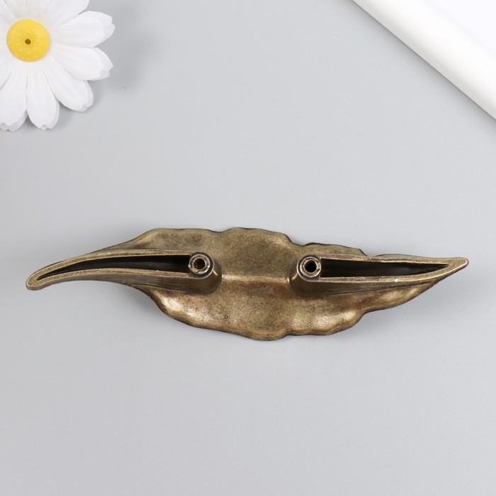 Ручка для шкатулки латунь Ручка для шкатулки латунь "Листья" набор 2 шт 3,5х13х2,4 см