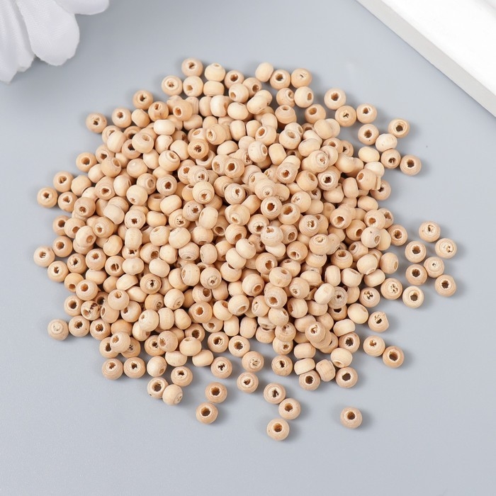 Бусины деревянные 4 мм., отверстие 1,5 мм. 10 гр. (400 - 440 шт.) Бусины деревянные 4 мм., отверстие 1,5 мм. 10 гр. (400 - 440 шт.)
