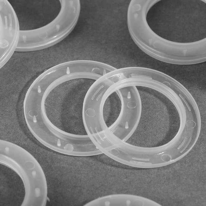 Люверсы для штор, d = 4/6,5 см, 10 шт, цвет прозрачный Люверсы для штор, d = 4/6,5 см, 10 шт, цвет прозрачный