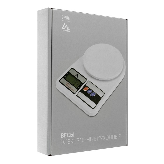Весы кухонные Luazon LVK-704, электронные, до 7 кг, белые