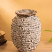 Ваза интерьерная, дерево 23х23х30 см, цв. коричневый