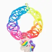 Браслет детский набор 3 шт. "Выбражулька" радуга, подвеска с бусиной, разноцветный