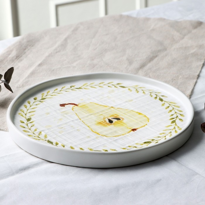 Тарелка керамическая «Летний день», 21.2 см, цвет белый