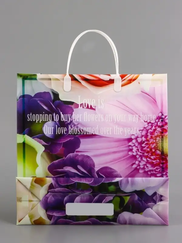 Пакет &laquo;Хризантемы&raquo;, мягкий пластик, 29&times;30 см, 100 мкм