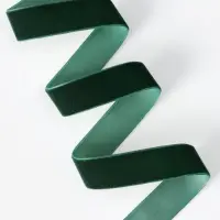 Лента бархатная, 20 мм, 18&plusmn;1 м, зелёная №165