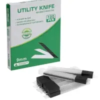 Лезвия для ножей ТУНДРА, сегментированные, 9 мм, 10 контейнеров по 10 лезвий, 100 шт.