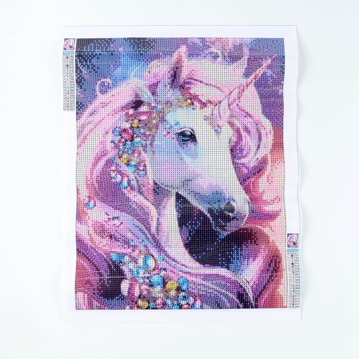 Алмазная мозаика с полным заполнением на холсте «Драгоценный единоро», 30 х 40 см Алмазная мозаика с полным заполнением на холсте «Драгоценный единоро», 30 х 40 см