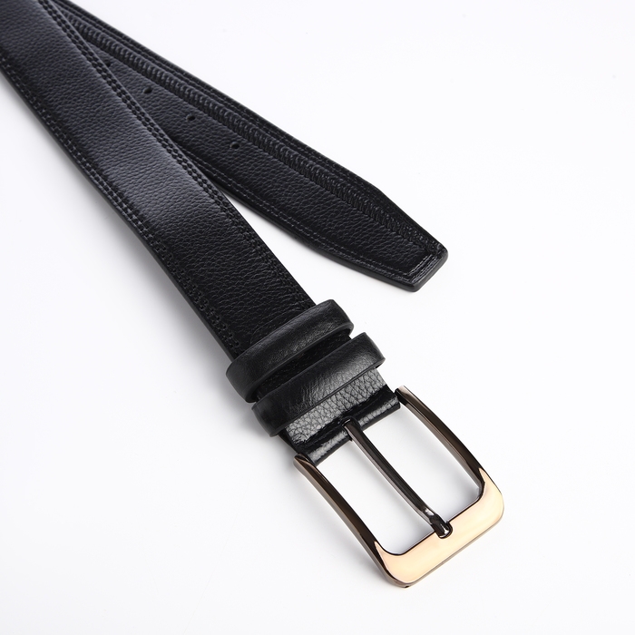 Ремень мужской, ширина 4 см, винт, пряжка металл, цвет чёрный Ремень мужской, ширина 4 см, винт, пряжка металл, цвет чёрный