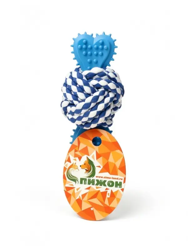 Игрушка для собак канатная &laquo;Мяч с костью&raquo;, до 11 см, до 55 г, синяя