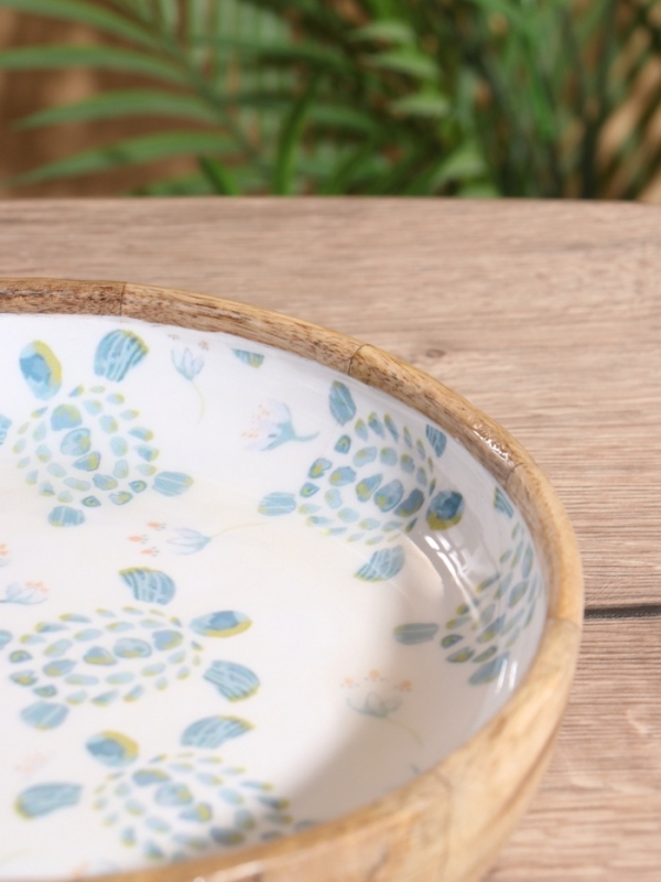 Блюдо Блюдо "Черепаха и цветы" дерево манго 25х25х4,5 см