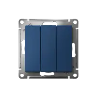 ATLASDESIGN выключатель трехклавишный, сх.1+1+1, 10АХ, механизм, АКВАМАРИН