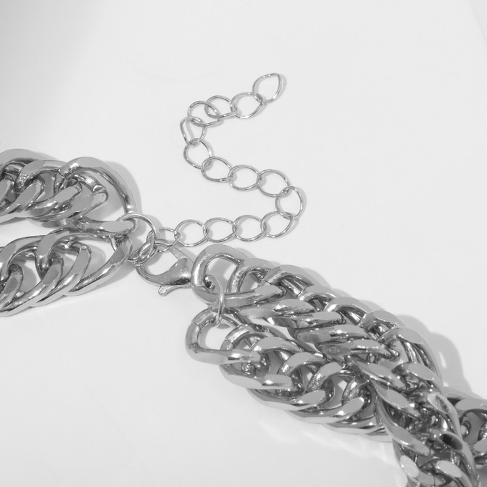 Колье «Цепь» двойная, жгут, цвет глянцевый серебро, 40 см Колье «Цепь» двойная, жгут, цвет глянцевый серебро, 40 см